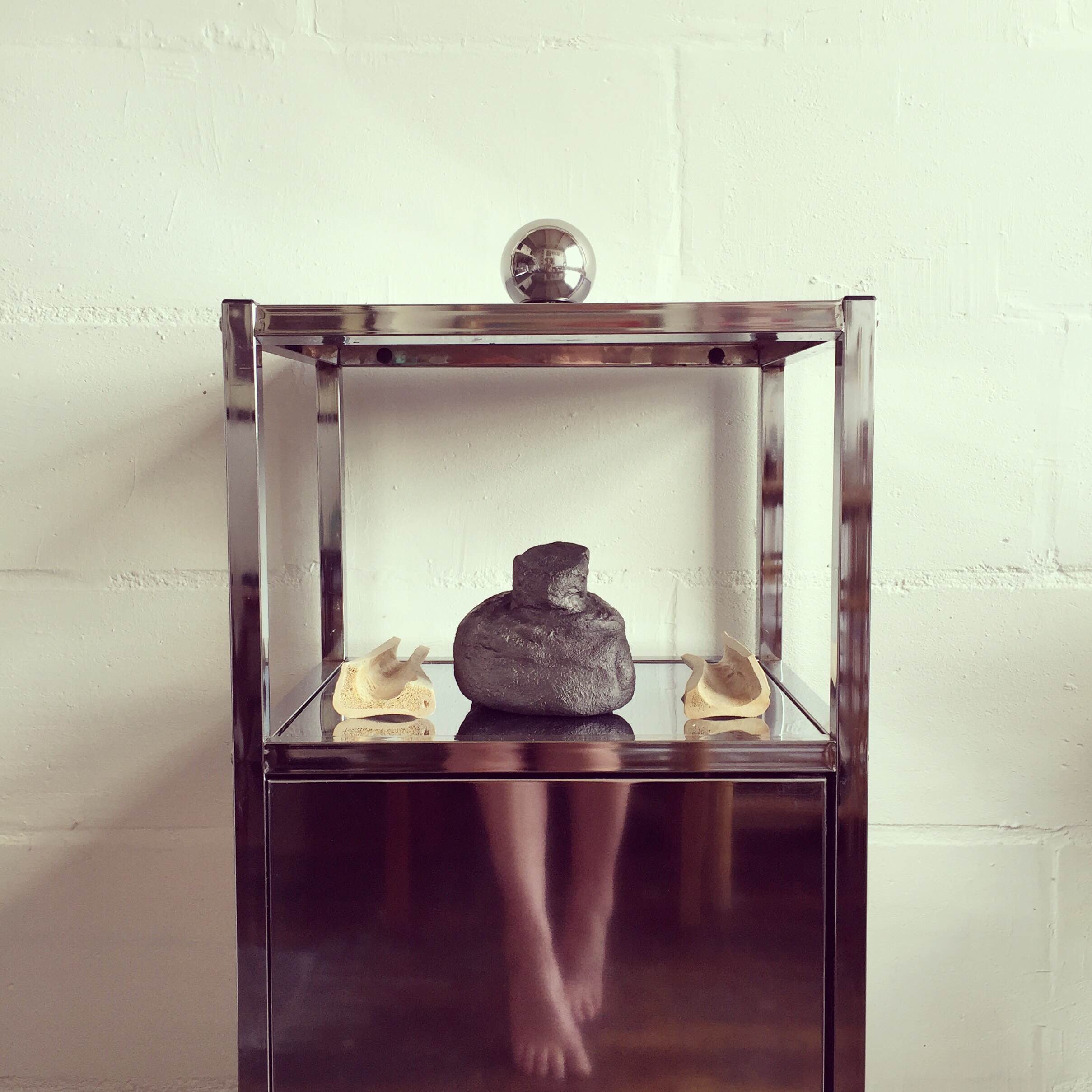 The End.  Steel, cement, bone 40 x 30 x 97cm