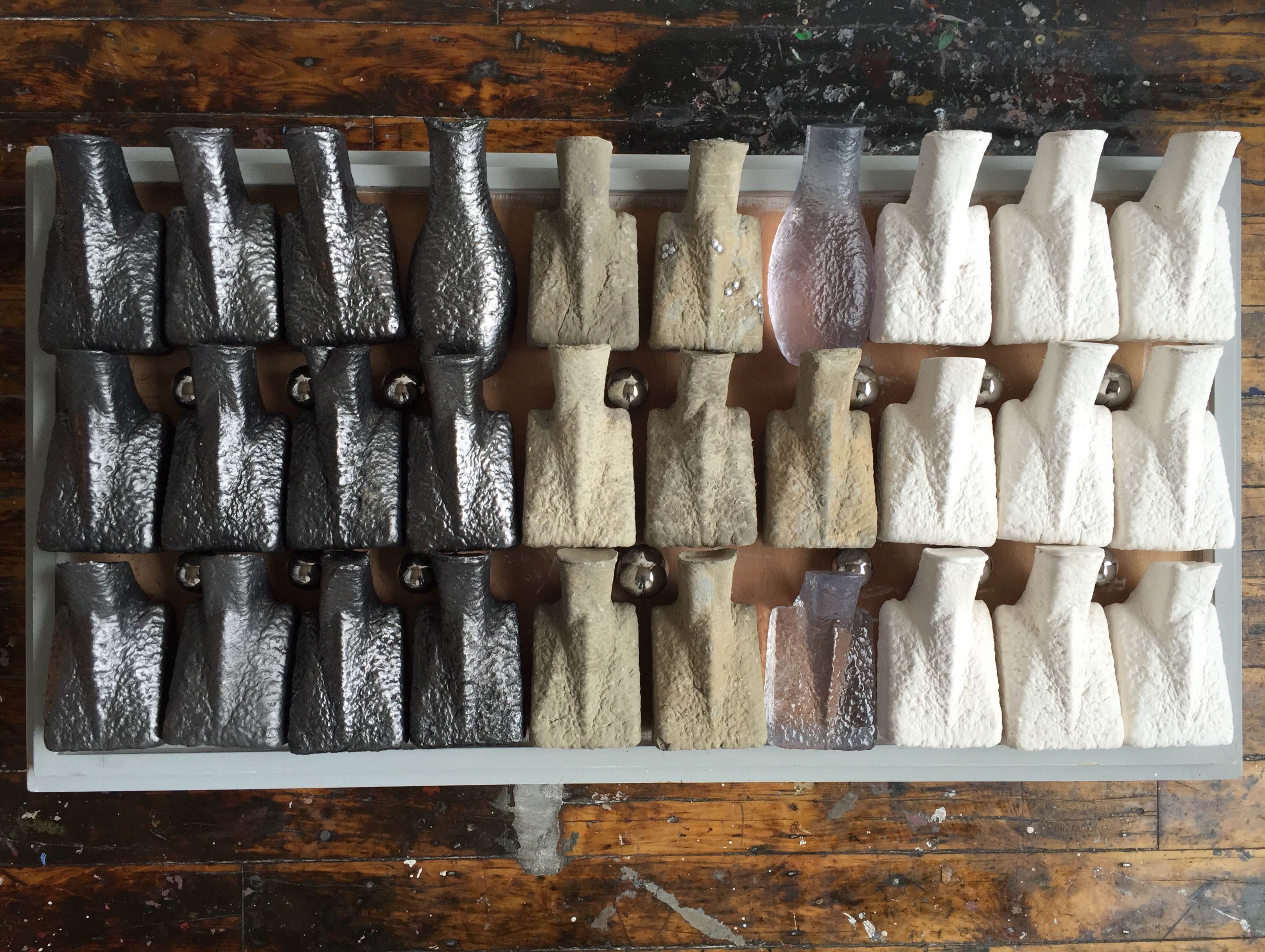 When Youth and Blood are Warmer.  Cement, plaster, resin and wood 64 x 122 x 17cm